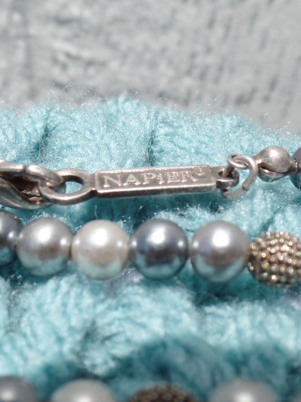 Vintage NAPiER 1990's Faux Peral Necklace STAMPED